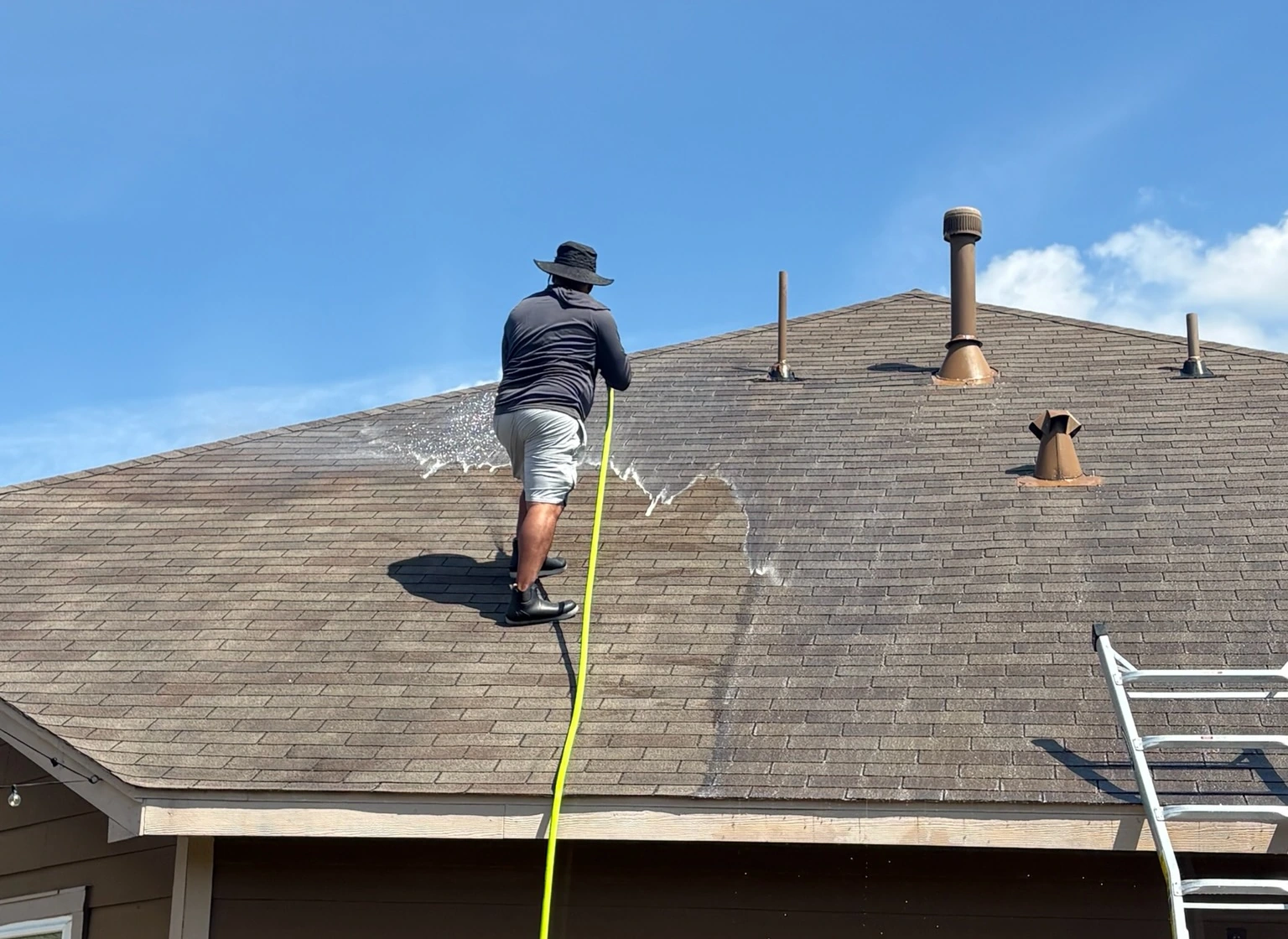 Roof washing